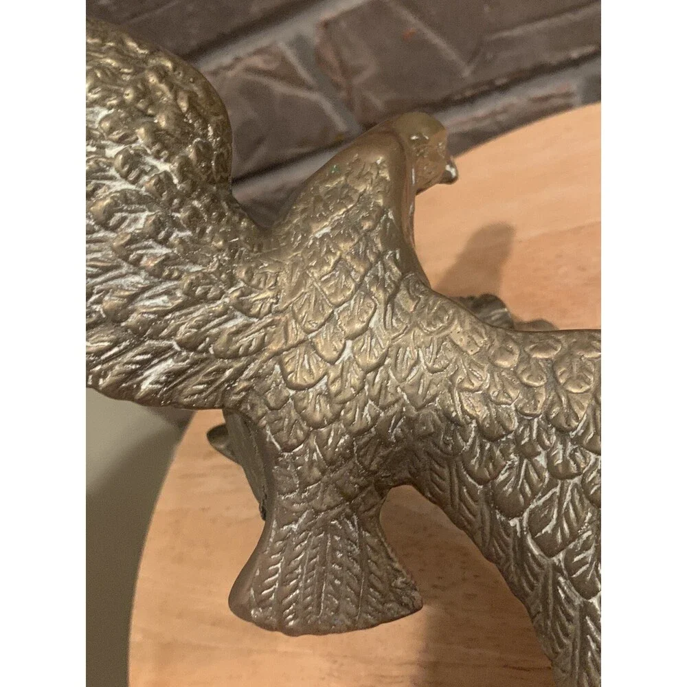 Vintage Brass Eagle On A Branch 10.5”x7”x7”